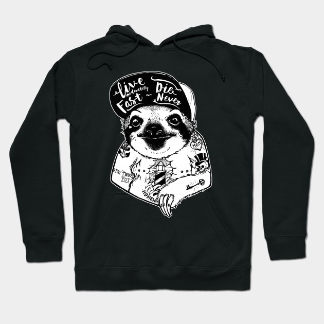 Sloth Tattooed Hoodie by PaperTigress